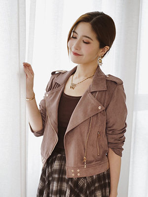 麂皮帥氣騎士外套